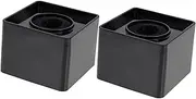 AKOOSY 2Pcs Portable Square Cube Mic Logo Flag Station Durable Abs Interview Microphone Mark with Scratch Sponge for Broadcasting Video Studios Black