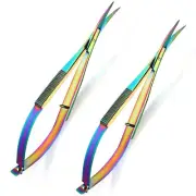 Shynai 2 Pieces 4.7 Inch Eyebrow Scissors Embroidery Scissors Spring Action C...