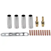 17Pcs/Set 15Ak Mig/ Welding Nozzle Contact Tips 0.8X25Mm M6 Gas Connector1186