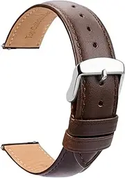[TStrap] Leather Watch Straps 20 mm – Replacement Soft Brown Quick Release Watch Strap – Smartwatch Strap for Men Women – Sports Bracelet with Pin Buckle – 14 mm 16 mm 18 mm 19 mm 21 mm 22 mm 23 mm 24 mm