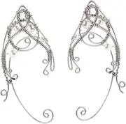 [WRITWAA] Elf Earrings Cuff Design 2pcs Ear Cuffs Clip-on Fashionable Ear Hook Non-piercing Role Play Accessories