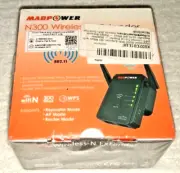 MADPOWER N300 Wireless-N Wifi Range Extender - Signal Booster - Black - New