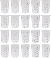 Mifrsnu 20Pcs Plastic Disposable Paint Mixing Cup Measurements Cups for Resin Epoxy Pour 600ML
