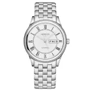 Longines Mens 'Flagship' White Dial Steel Bracelet Automatic Watch L4.899.4.21.6