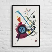 Violet(1923) litograph print by Wassily Kandinsky 24x36-Framed Canvas Print