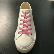No Tie Elastic Pink Flat Shoe Laces for Sneakers Canvas Athletic shoes sports