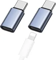 2 Pack Lightning to USB C Adapter, PD 60W Fast Charging Converter, Compatible with iPhone 15/16 Series and Other Type c Devices