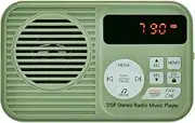 HRD-231 Portable FM Radio Wirel Speaker TF Card Music Player Multi-Function Radio with Light 3.5mm Headphone Jack pe-C Rechargeable USB Out