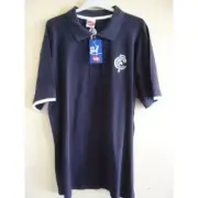 Carlton Blues Mens Official AFL Team Supporter Polo Dress Shirt Cotton AF3635