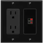 1 Port Electrical Outlet Cover Plug Decorative Black UL SPEAKER Wall Plate
