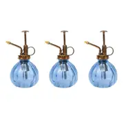 3x Urban Glass Water Mister Garden Plant/Flower Watering Container Blue 16cm