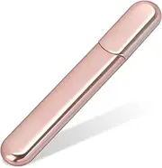 MiDenso Premium Glass Nail File with Case, Crystal Diamond Salon Best Beauty Nail Buffer for Natural and Acrylic Nails, Apricot