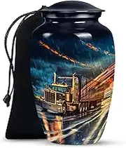 Truck Urn - Dark Blue Large Urns for Adult Human Ashes Male & Female - Funeral Cremation Urn for Mom, Dad, Men & Women - 10 Inch Cremation Memorial Tribute