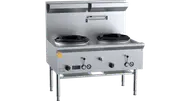 K+ Twin Hole Two Waterless Wok Burner Table Natural Gas