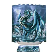 Riptide Ocean Cliffs Dragon Shower Curtain