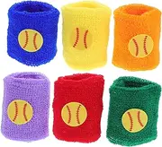 KICHOUSE 6pcs Sports Wrist Bands for Elastic Sweatband Wrist Protectors for Exercise Comfortable and Soft Design for Birthday Parties and Sports Activities