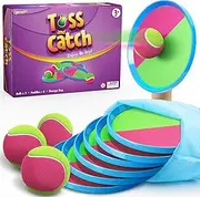 Aywewii Toss and Catch Ball Set,3 Set Catch Game Toys Outdoor Games for Kids Backyard Games with 6 Paddles 3 Balls,Perfect Beach Toys Gift for Kids/Adults (Upgraded)