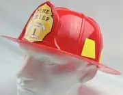 Fireman Helmet Firemen Hat Party Costume Dress Up Red Plastic Cap
