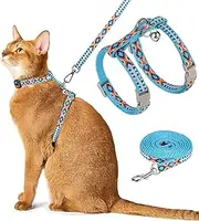 Cat Harness and Leash Set,Escape Proof Kitten Harness for Small Medium Cats,Adjustable 7.5-15.7 Inch