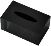 Tissue Box Cover,Square Acrylic Tissues Paper Holder for Bathroom Bedroom Office,Black (Rectangle)