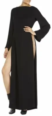 Ann Demeulemeester Collection Black Dress With High Slits Sz 4/S - org. $1226
