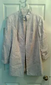 Worthington Long Blazer/Tunic Women's Size 14W~NWT Khaki Mandarin Style (T020K)