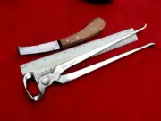 CHROME PLATE 13.5" Farrier Horseshoe/Horse Hoof Nipper,Cutter/Clipper+Hoof Knife