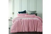 Cotton Velvet Quilt Cover Set OR European Pillowcases Smokey Rose by Vintage Design Homewares
