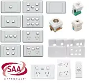 10 A Amp 240V Double Power Point Wall Socket outlet GPO light switch Plate USB