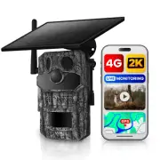 4G Trail Camera 2K Video GPS tracker Solar No Glow Battery 24/7 Surveillance