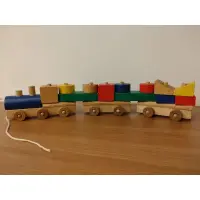 在飛比找蝦皮購物優惠-火車積木玩具組（木頭）