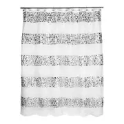 Bath Accessory 4PC Curtain Mat Set Includes Curtain & Hooks, Contour & Mat Rug