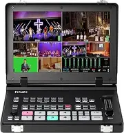 FoMaKo 4K Video Mixer Switcher 5-Channel HDMI SDI Live Streaming Switcher 1080p 60FPS Output PTZ Controller SDI HDMI Video Switcher, M6