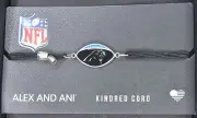 NEW Alex and Ani Carolina Panthers Kindred Pull Cord Sterling Silver Bracelet