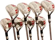 Left Handed Senior Men’s Golf All iDrive Hybrid Clubs Complete Full Set, which Includes: #3, 4, 5, 6, 7, 8, 9, PW Senior Flex with Premium Men's Arthritic Golf Grip
