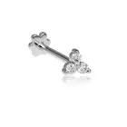 VS/G 14K Real Natural Round Diamond Body Piercing Nose Ear Stud Pin White Gold