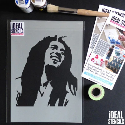 Bob Marley Stencil Reusable Wall Art Craft Decor Painting - Ideal Stencils Ltd