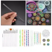 33PCS Mandala Dotting Tools Set with Mandala Stencil/Dotting Tools/Brushes/Paint