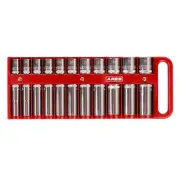 60156-22-Piece 1/2-Inch Drive Red Magnetic Socket Holder - Securely Holds 11 ...