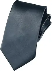[Generic] Men's Solid Color Polyester Yarn Tie, Regular and Skinny Width