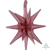 Christmas Small Magic Rose Gold Star SuperShape 3-D Multi-Balloon