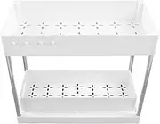 ANKROYU Slide Out Storage Baskets ABS Under Sink Organizer Cabinet Sliding Drawers for Kitchen Bathroom Cosmetic Storage Durable Space Saving Multi Functional Organizer for Home Of (Black) (White)