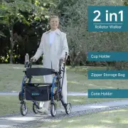 2 in 1 OEM ELENKER Deluxe Medical Aid Rollator Walker Rolling Walking Wheelchair