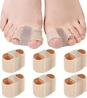 6 Pack Bunion Corrector for Women,FOWSRHRG Toe Separators for Women,Bunion Corrector Relief for Men,Hammer Big Toe Straightener for Overlapping Toe Breathable,Toe Hallux Valgus Separator with 2 Loops