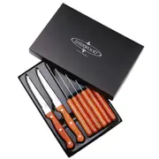 Sherwood Home 8 Piece Steak Knife Set with Rosewood Handles - Natural Brown