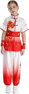 [FEESHOW] Kids Girls Boys Kung Fu Clothing Traditional Tai Chi Uniforms Chinese Wing Chun Shorts Sleeve Tang Suit