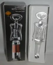 MIB Godinger Shannon 24% Lead Crystal Corkscrew Wine Bottle Stopper