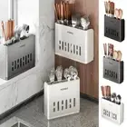 Wall Mounted Chopsticks Holder Self-adhesive Tableware Storage Box