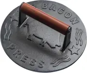 Bellemain Bacon Press 8.5-Inch round | Heavy-Duty Cast Iron Grill Press for Perf