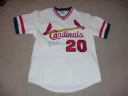 Lou Brock Signed Game Jersey St. Louis Cardinals HOF